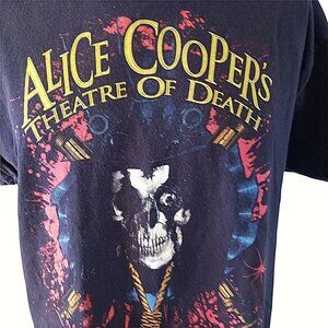 Theatre of Death Alice Cooper T Shirt Hanes Large Black Skeleton